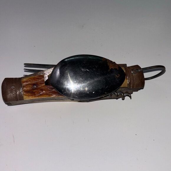 Vintage Korium Japan Folding 8 Multi-Tool Camping Scout Knife 4.5" 1960s - Picture 8 of 9